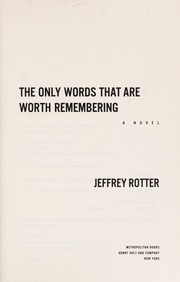 Cover of: The only words that are worth remembering