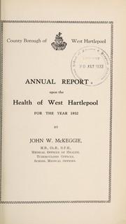 Cover of: [Report 1932] | West Hartlepool (England). County Borough Council