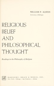 Religious belief and philosophical thought by William P. Alston