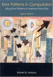 Cover of: Error Patterns in Computation by Robert B. Ashlock, Robert B. Ashlock