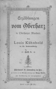 Cover of: Erzählungen vom Oberharz in Oberharzer Mundart Heft 3 by 
