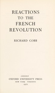 Cover of: Reactions to the French Revolution
