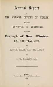 Cover of: [Report 1893] | Windsor (Berkshire, England). Borough Council