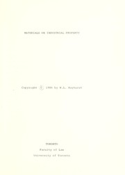 Cover of: Materials on industrial property | William L. Hayhurst