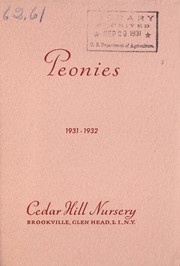 Cover of: Peonies, 1931-1932 by Cedar Hill Nursery (Brookville, N.Y.)