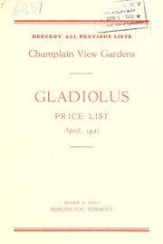 Cover of: Gladiolus price list | Champlain View Gardens