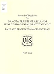 Cover of: Record of decision for Dakota prairie grasslands | 