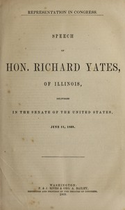 Cover of: Representation in Congress | Richard Yates