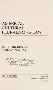 Cover of: American cultural pluralism and law | Jill Norgren