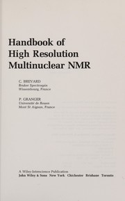Handbook of high resolution multinuclear NMR by C. Brevard