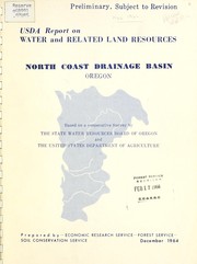 Cover of: USDA report on water and related land resources, North Coast Drainage Basin, Oregon | USDA Oregon River Basin Survey Party