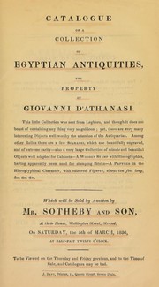 Cover of: Catalogue of a Collection of Egyptian Antiquities, the Property of Giovanni D