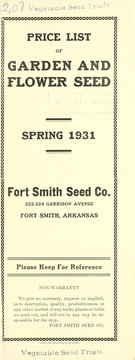 Cover of: Price list of garden and flower seed | Fort Smith Seed Company