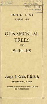Cover of: Ornamental trees and shrubs price list | Joseph B. Gable (Firm)
