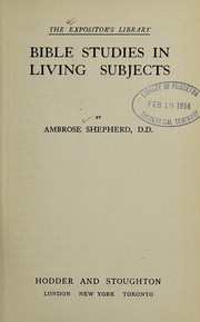 Cover of: Bible studies in living subjects | Ambrose Shepherd