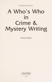 Cover of: Whodunit? by edited by Rosemary Herbert