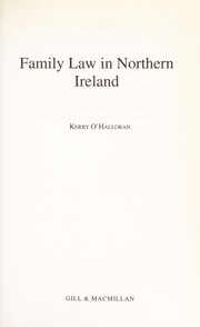 Cover of: Family law in Northern Ireland | Kerry O