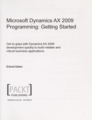 Cover of: Microsoft Dynamics AX 2009 programming | Erlend Dalen