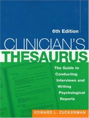 Cover of: Clinician's Thesaurus: The Guide to Conducting Interviews and Writing Psychological Reports (Clinician's Toolbox, The)