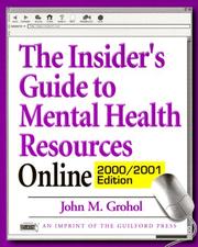 Cover of: The Insider's Guide to Mental Health Resources Online, 2000/2001 Edition