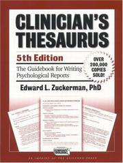 Cover of: Clinician's thesaurus by Edward L. Zuckerman