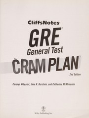 Cover of: Cliffsnotes Gre General Test Cram Plan | Carolyn C. Wheater