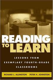 Cover of: Reading to Learn: Lessons from Exemplary Fourth-Grade Classrooms