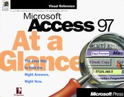 Cover of: Microsoft Access 97 at a glance by Perspection Inc.