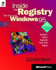 Cover of: Inside the registry for Microsoft Windows 95