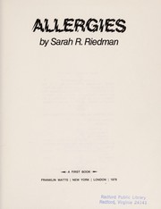 Cover of: Allergies by Sarah Regal Riedman