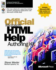 Cover of: The official Microsoft HTML help authoring kit: understanding, creating, and migrating to Microsoft HTML Help for the Microsoft Windows 95 and Windows NT 4.0 operating systems