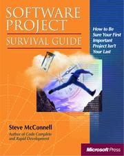 Cover of: Software project survival guide by Steve McConnell