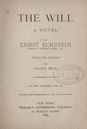 Cover of: The will | Ernst Eckstein