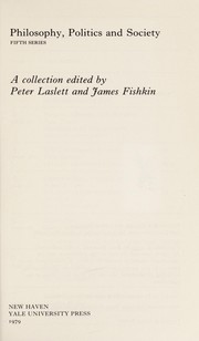 Cover of: Philosophy, politics, and society, fifth series: a collection