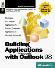 Cover of: Building applications with Microsoft Outlook 98 by Microsoft Corporation ; project editor Maureen Williams Zimmerman