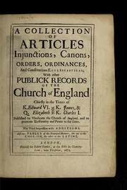 Cover of: A collection of articles ... with other publick records | Church of England