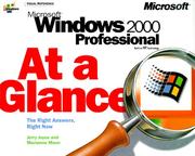 Cover of: Microsoft(r) Windows(r) 2000 Professional At a Glance by Jerry Joyce, Marianne Moon