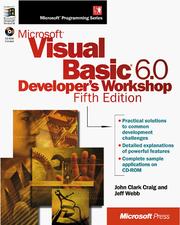 Cover of: Microsoft Visual Basic 6.0 developer's workshop