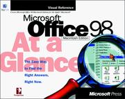 Cover of: Microsoft Office 98 Macintosh Edition at a Glance (At a Glance (Microsoft))