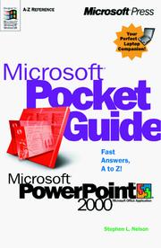 Cover of: Microsoft pocket guide to Microsoft PowerPoint 2000 by Stephen L. Nelson