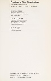 Cover of: Principles of plant biotechnology by S. H. Mantell
