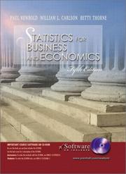 Cover of: Statistics for Business and Economics and Student CD-ROM, Fifth Edition by Paul Newbold, William L. Carlson, Betty M. Thorne, Paul Newbold, William L. Carlson, Betty M. Thorne