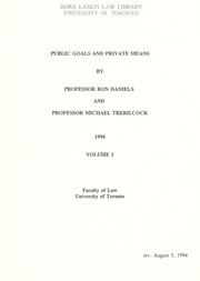 Cover of: Public goals and private means