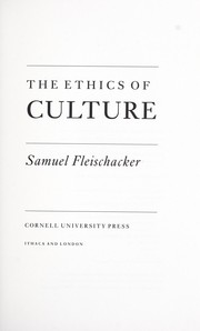 Cover of: The ethics of culture