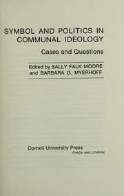 Cover of: Symbol and politics in communal ideology: cases and questions