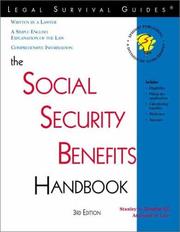 Cover of: Social Security Benefits Handbook by Stanley Tomkiel III, Stanley Tomkiel III