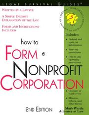 Cover of: How to form a nonprofit corporation by Mark Warda