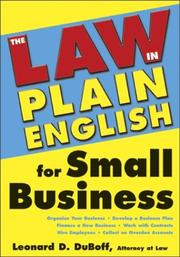 Cover of: The Law (In Plain English) for Small Business (Sphinx Legal) by Leonard Duboff