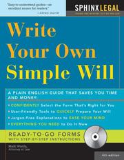 Cover of: Make your own simple will by Mark Warda