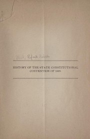 Cover of: History of the state Constitutional convention of 1889 | Ryland Melville] Black